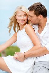 Image showing smiling couple at sea side