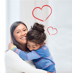 Image showing hugging mother and daughter