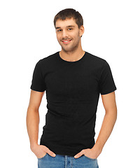Image showing man in blank black t-shirt