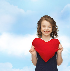 Image showing beautiful girl with big heart