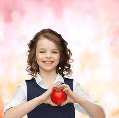 Image showing beautiful girl with small heart