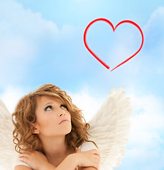 Image showing unhappy teenage angel girl