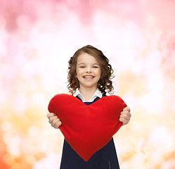 Image showing beautiful girl with big heart