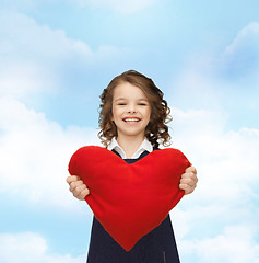 Image showing beautiful girl with big heart