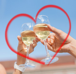 Image showing couple drinking wine in cafe