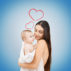 Image showing happy mother with adorable baby