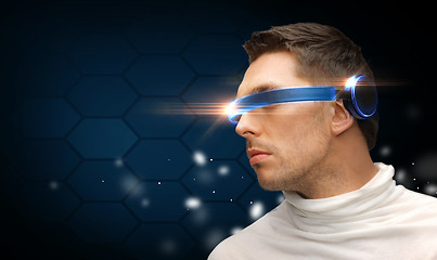 Image showing serious man with futuristic glasses