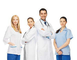 Image showing young team or group of doctors