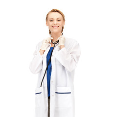 Image showing smiling female doctor with stethoscope