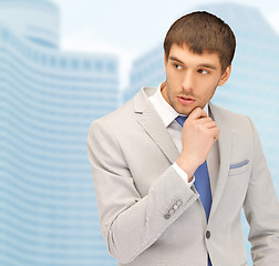 Image showing pensive businessman
