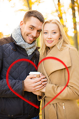 Image showing romantic couple in the autumn park