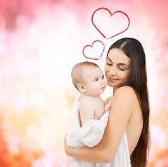 Image showing happy mother with adorable baby