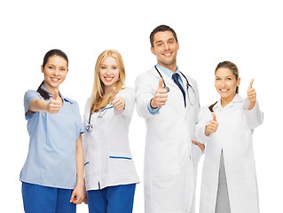 Image showing group of doctors showing thumbs up