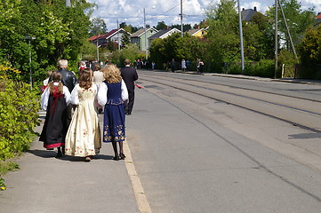 Image showing Norwegian national costumes