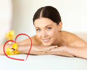 Image showing smiling woman in spa salon