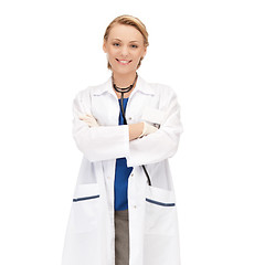 Image showing smiling female doctor with stethoscope