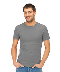 Image showing man in blank grey t-shirt