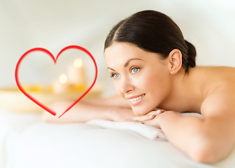 Image showing smiling woman in spa salon