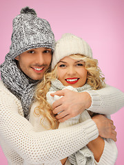 Image showing family couple in a winter clothes