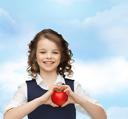 Image showing beautiful girl with small heart