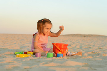 Image showing Little girl on beach