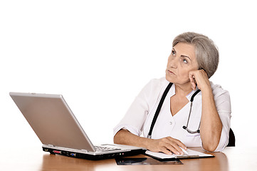 Image showing Positive elderly doctor