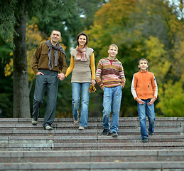 Image showing Family of four in park