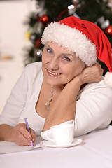 Image showing Elderly woman with gift