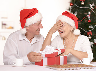 Image showing Mature couple celebrating new year