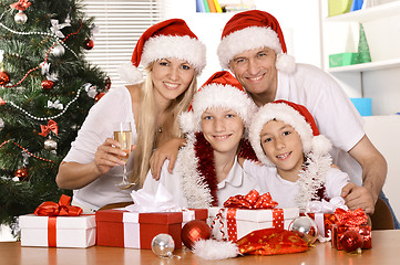 Image showing Family celebrating New Year
