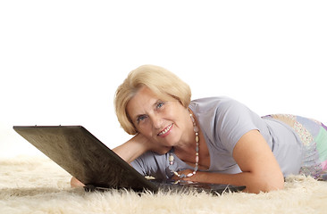 Image showing Mature woman relaxing