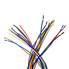 Image showing network colored wires isolated on white background