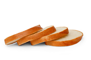 Image showing bread pieces loaf isolated on white background