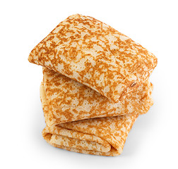 Image showing three fried pancake on a white background