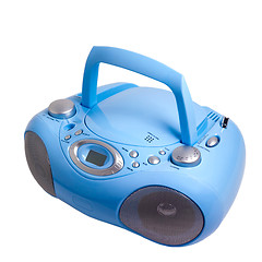 Image showing blue stereo radio boom box recorder CD mp3