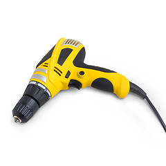 Image showing drill tool yellow isolated on white background
