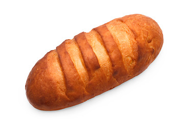 Image showing Russian bread long loaf isolated on a white background
