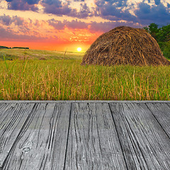 Image showing texture wooden gray old fence background