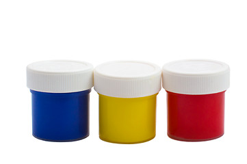 Image showing color banks oil paint bottles