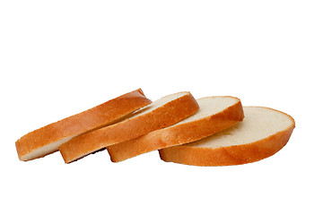 Image showing bread pieces loaf isolated on white background clipping path