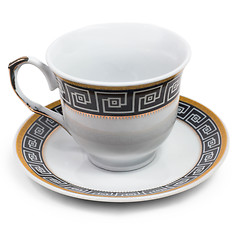 Image showing english cup saucer decorated with antique isolated