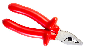 Image showing red pliers isolated on white background