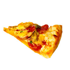 Image showing slice piece pizza isolated on white background