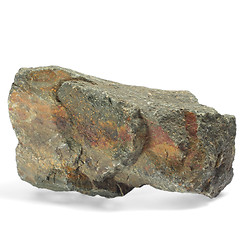 Image showing stone single granite boulder large river isolated big rock block