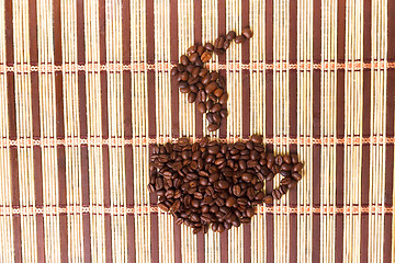 Image showing symbol texture of coffee grains on the mat