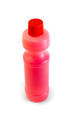 Image showing red plastic bottle on a white background