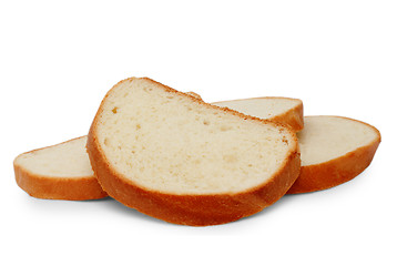 Image showing loaf pieces bread isolated on white background