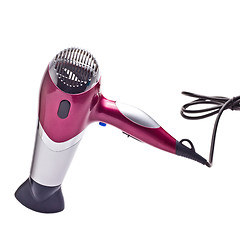 Image showing purple hair dryer isolated