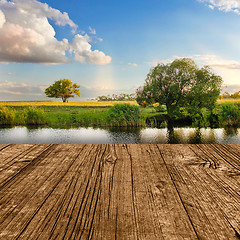 Image showing river sky summer tree landscape nature forest reflection beautif