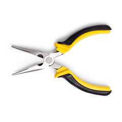Image showing pliers yellow toothed  isolated 
